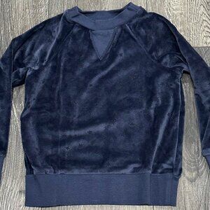 NWT Miki Miette Dark Blue Velour Sweatshirt with Stars, Size 24M